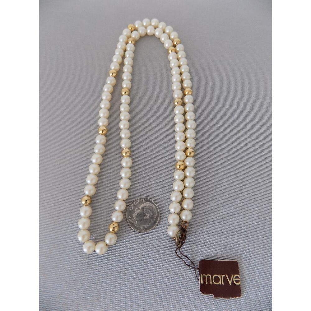 Marvella faux pearl necklace 24" NWT
